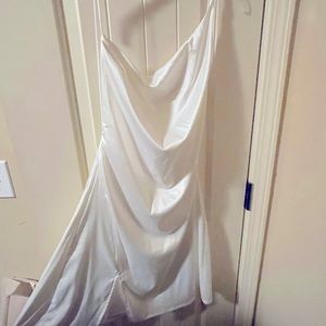 Shein White Satin One Shoulder Cocktail Dress - Size US6